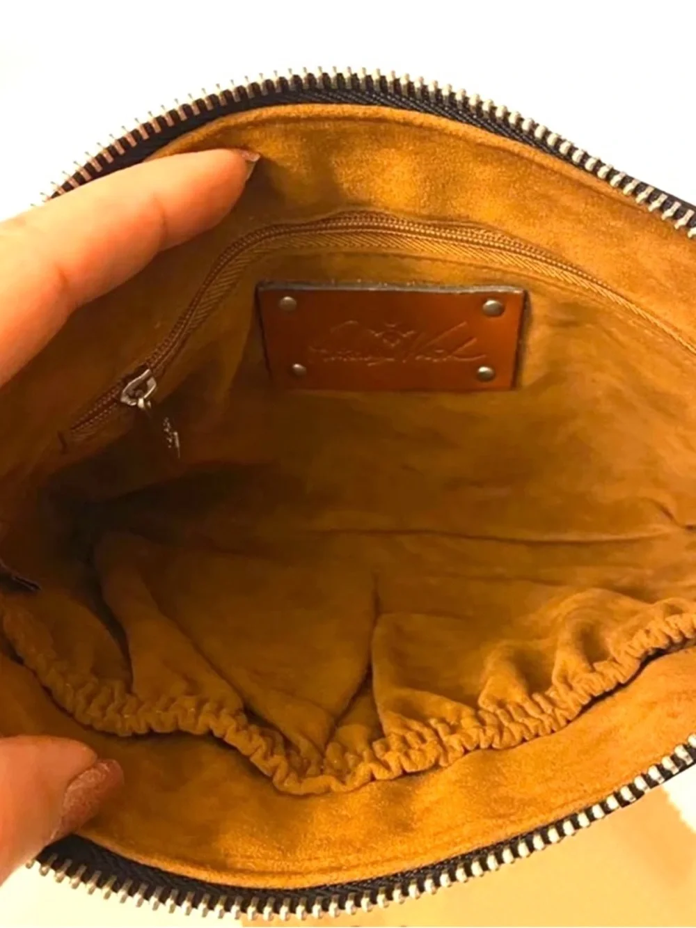 Patricia Nash Leather Tooled Cassinni Zip Wristlet Bag Wallet Cosmetic Purse